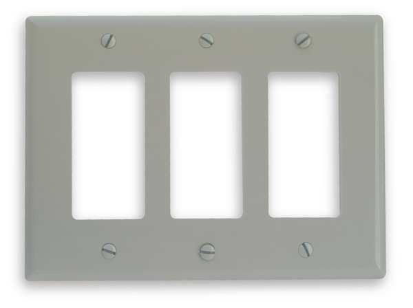 Triple Gang Faceplate, H 5 x W 6 3/4 In