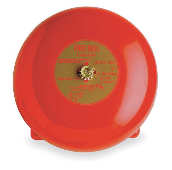 Fire Bell, Red, H 3 11/32 x L 6 x W 6 In