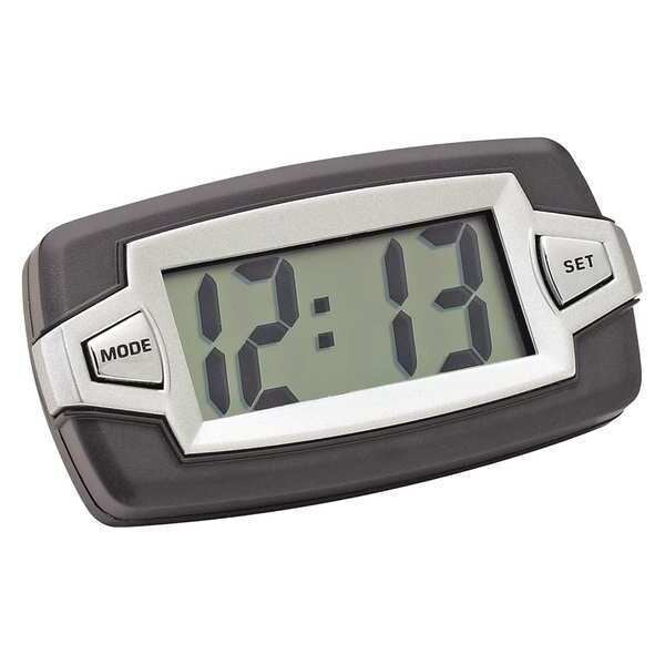 Digital Clock, Indicator, Black/Silver