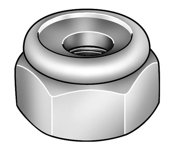 Nylon Insert Lock Nut, #12-24, 18-8 Stainless Steel, Not Graded, Plain, 5/16 in Ht, 100 PK