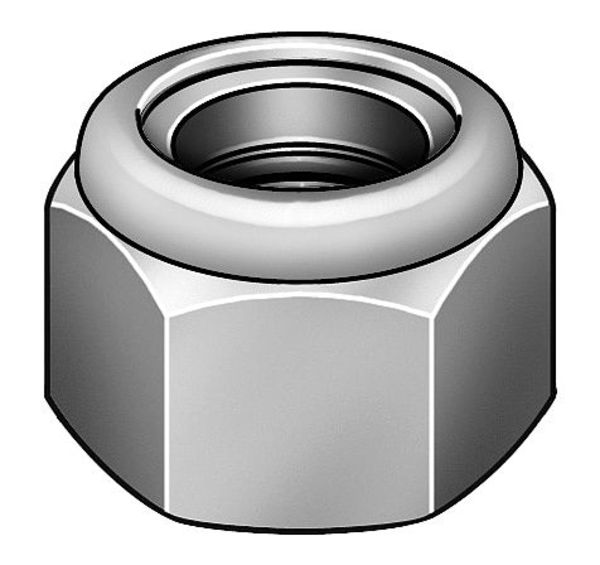 Nylon Insert Lock Nut, M30-3.50, Steel, Class 10, Black Oxide, 30 mm Ht