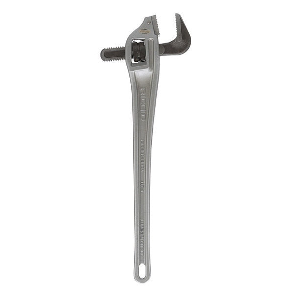 Pipe Wrench, Offset, Aluminum, 24 in L, 3 in Jaw Capacity