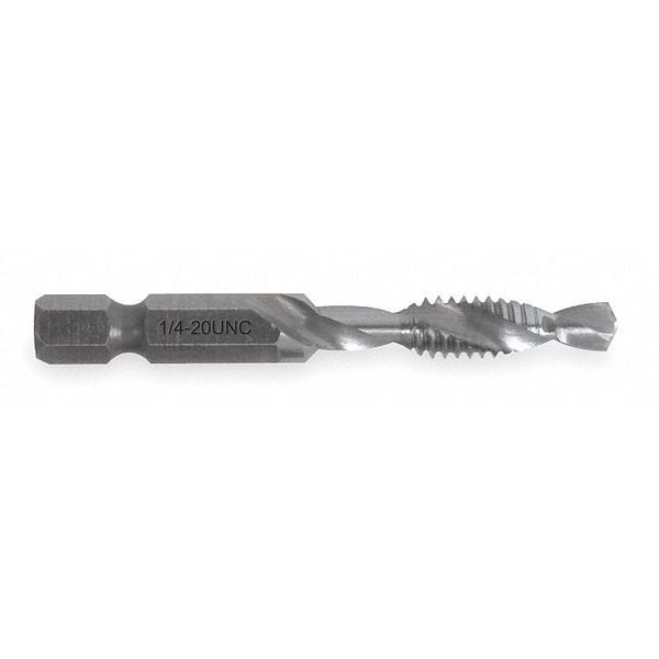 Drill/Tap/Countersink Bit, 1/4-20x2 1/4 L