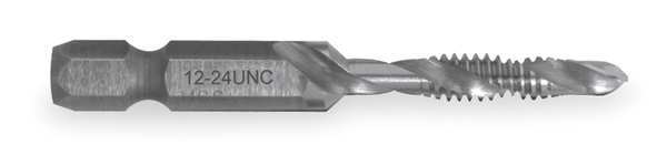 Drill/Tap/Countersink Bit, 12-24x2 1/4 L