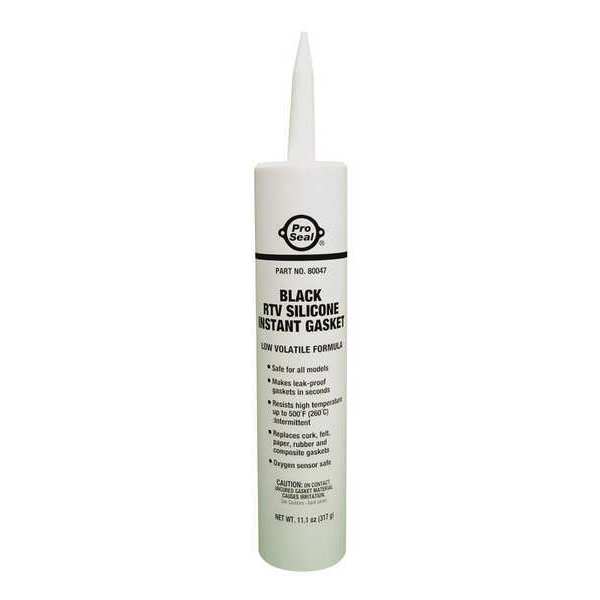 Oil-Resistant RTV Silicone Sealant, 11.1 oz, Black, Temp Range -75 to 500 Degrees F