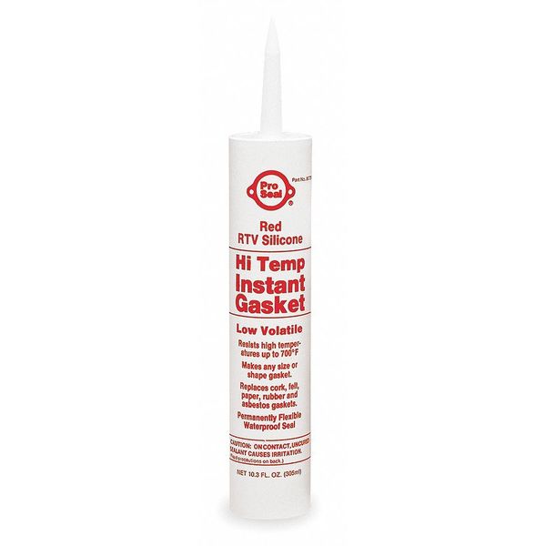 RTV Silicone Gasket Maker, Low Volatile Hi-Temp, 11.1 oz, Cartridge, Red