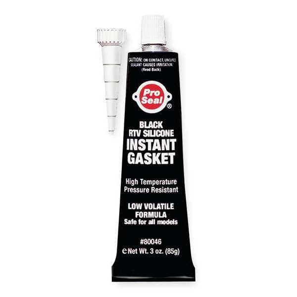 Oil-Resistant RTV Silicone Sealant, 3 oz, Black, Temp Range -75 to 500 Degrees F