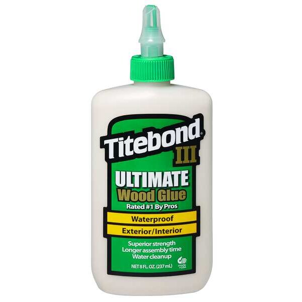Wood Glue, III Ultimate Series, Tan, 24 hr Full Cure, 8 oz, Bottle