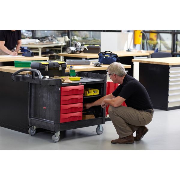 Trade Cart/Service Bench, 49 In. L, Black