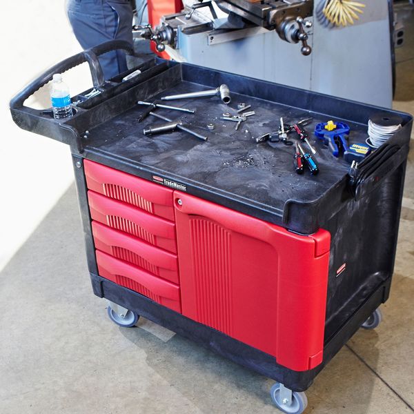Trade Cart/Service Bench, 49 In. L, Black