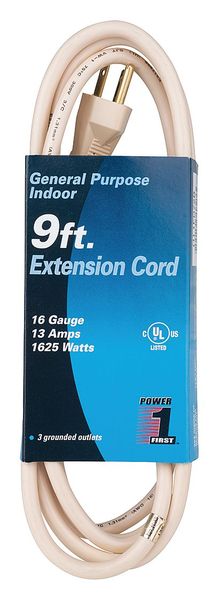 9 ft. 16/3 3-Outlet Extension Cord SJT