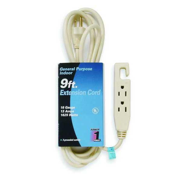 9 ft. 16/3 3-Outlet Extension Cord SJT