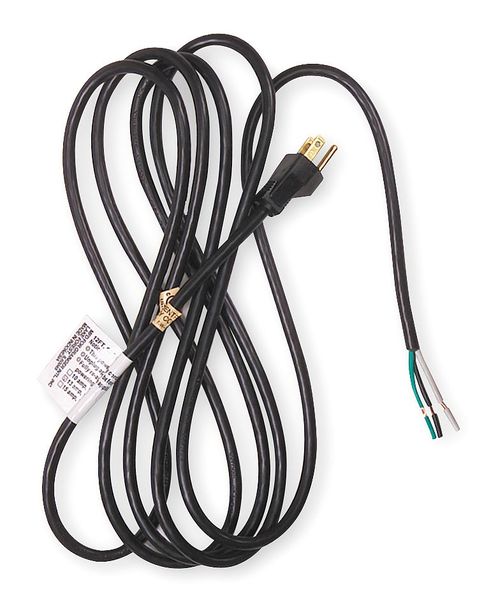 Power Cord, 5-15P, SJT, 8 ft., Blk, 10A, 18/3