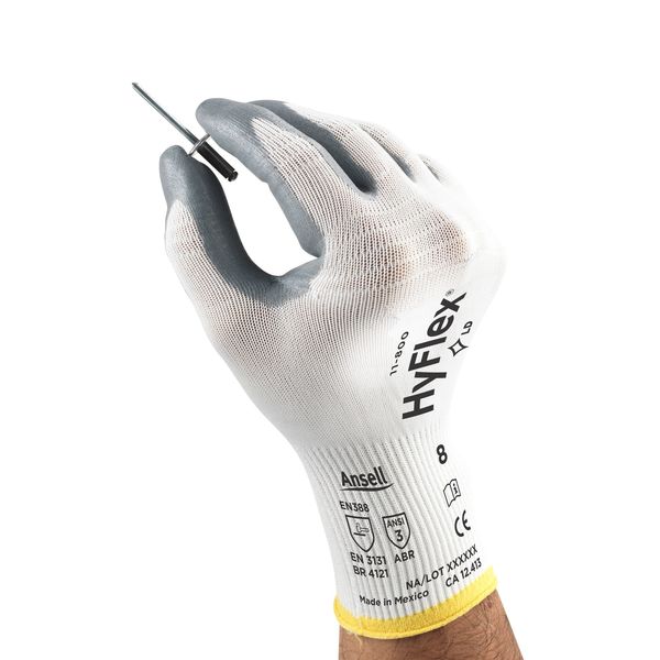 Foam Nitrile Coated Gloves, Palm Coverage, White/Gray, XS, PR
