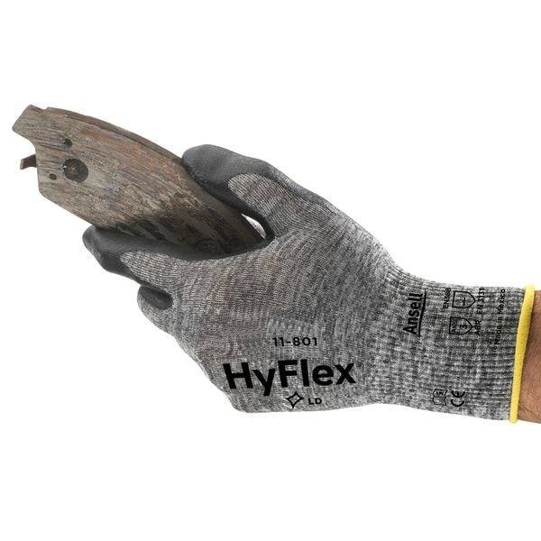 Foam Nitrile Coated Gloves, Palm Coverage, Black, S, PR