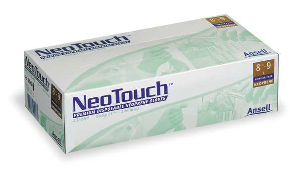 Disposable Gloves, Neoprene, Powder Free, Green, XL, 100 PK