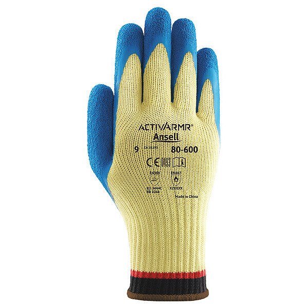 Cut Resistant Coated Gloves, A2 Cut Level, Natural Rubber Latex, S, 1 PR