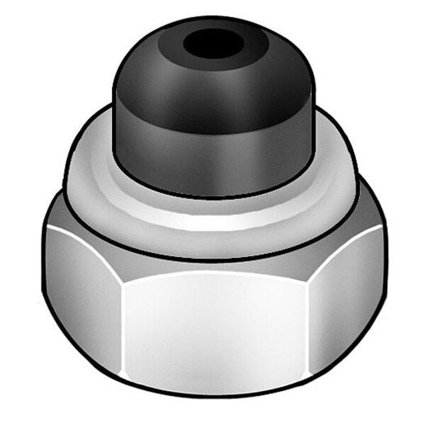Nylon Insert Lock Nut, #8-32, 18-8 Stainless Steel, Not Graded, Wax, 23/64 in Ht, 20 PK
