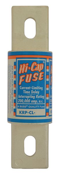 Fuse, Time Delay, 500 A, KRP-CL Series, 600V AC, Not Rated, 8-5/8