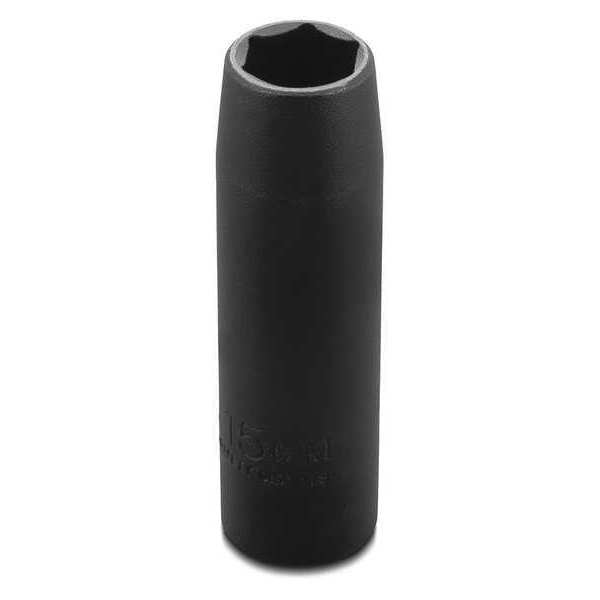 1/2 in Drive, 15mm Hex Metric Socket, 6 Points