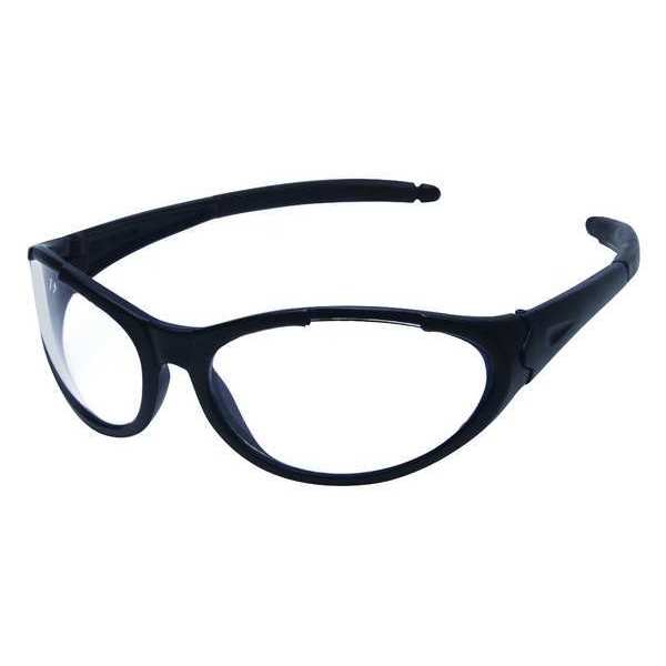 Safety Glasses, Wraparound Clear Polycarbonate Lens, Scratch-Resistant