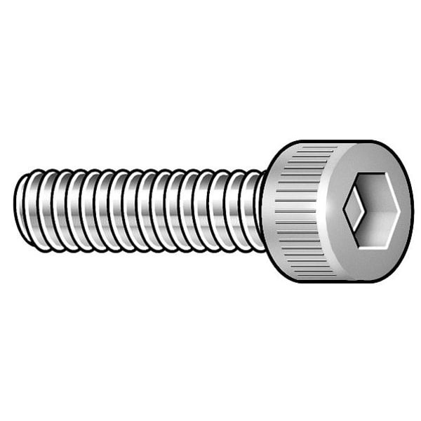 #8-32 Mil Spec Socket Head Cap Screw, Passivated Steel, 1/2 in Length, 5 PK