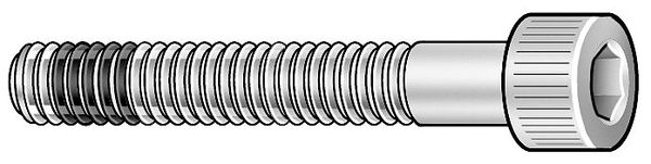#8-32 Mil Spec Socket Head Cap Screw, Passivated Steel, 1 in Length, 5 PK