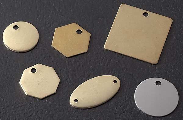 Blk Tag, 1-1/4 x 1-1/4 In, Brs, PK25