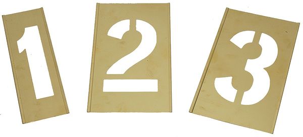 Interlocking Stencil, Numbers, Brass, 1F042