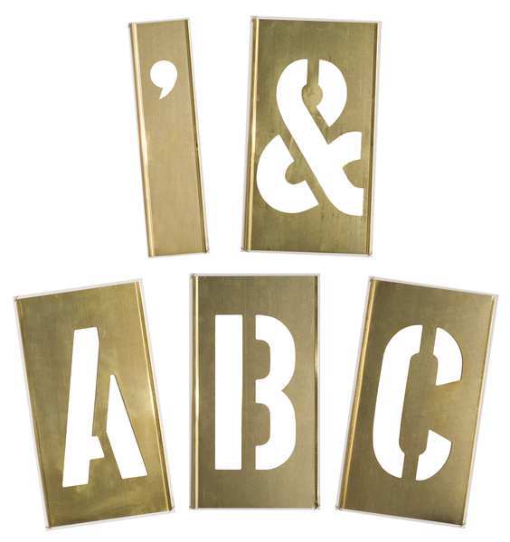 Interlocking Stencil, Letters, Brass, 1F045