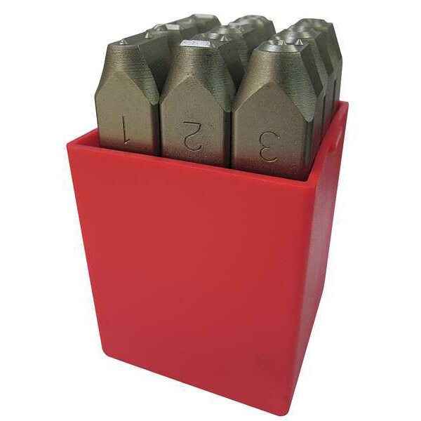 Number Set, 3/8 In. H, Steel