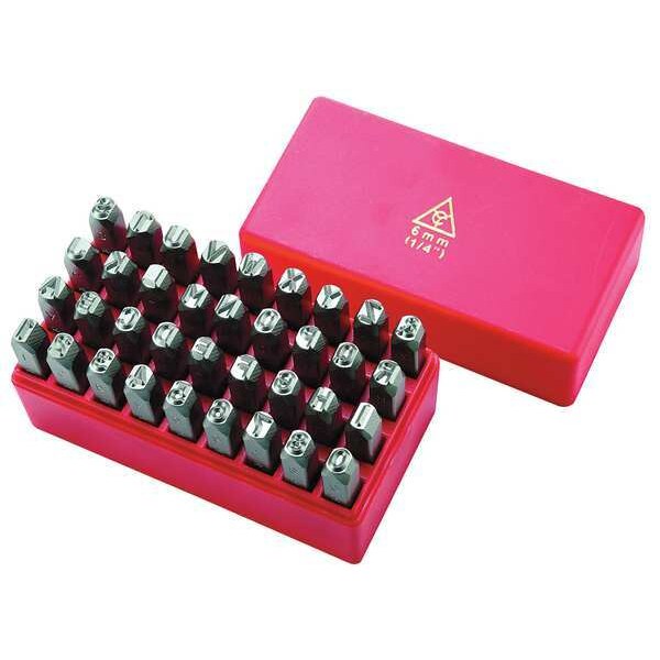 Letter and Number Set, 1/8 In. H, Steel
