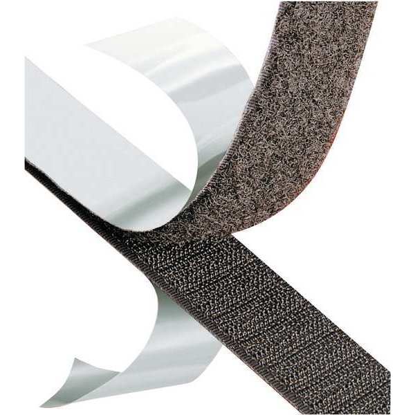 Reclosable Fastener, Acrylic Adhesive, 150 ft, 1 in Wd, White