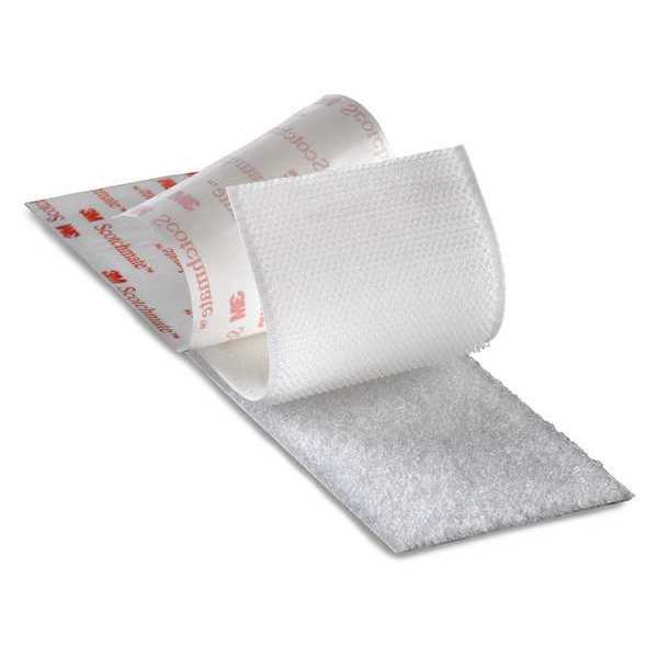 Reclosable Fastener, Acrylic Adhesive, 150 ft, 1 in Wd, White