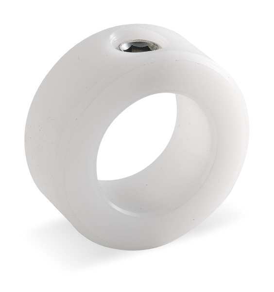 Shaft Collar, Set Screw, 1/4 In, Plastic