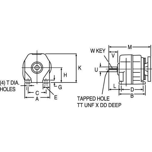 Speed Reducer, C-Face, 56C, 50:1