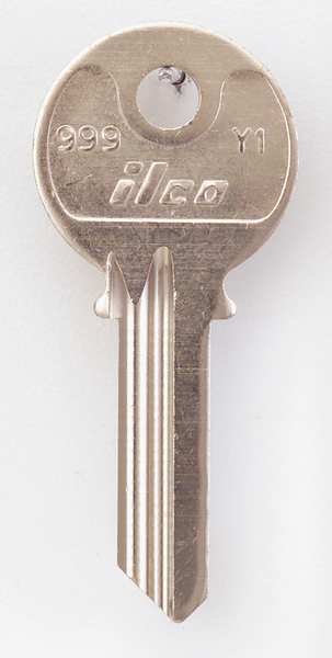 Key Blank, Brass, Type Y1, 5 Pin, PK10