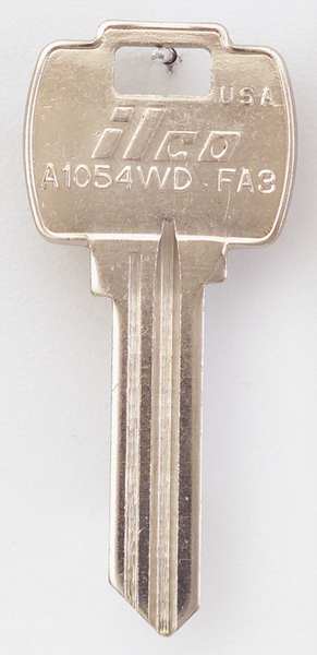 Key Blank, Brass, Type FA3, 6 Pin, PK10