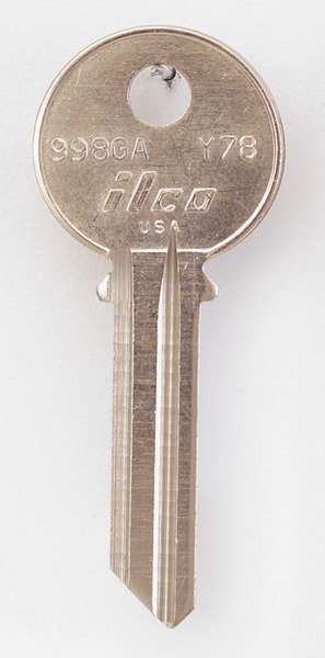Key Blank, Brass, Type Y78, 6 Pin, PK10