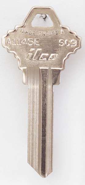 Key Blank, Brass, Type SC9, 6 Pin, PK10