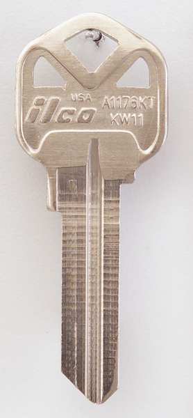 Key Blank, Brass, Type KW11, 6 Pin, PK10