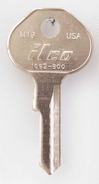 Key Blank, Brass, Type M19, 4 Pin, PK10