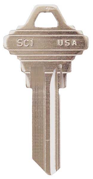 Key Blank, Brass, Type 1145, 5 Pin, PK50