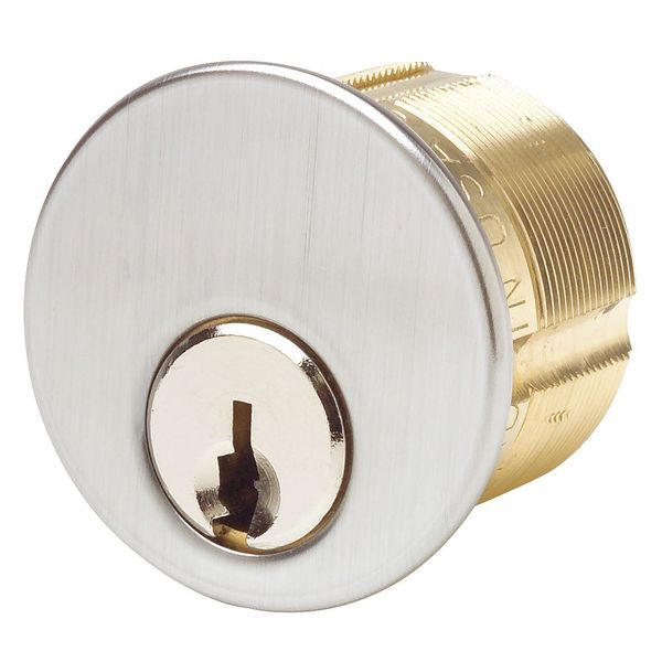 Mortise Cylinder, Satin Chrome, Keyway Type Yale(R) 8, 5 Pins