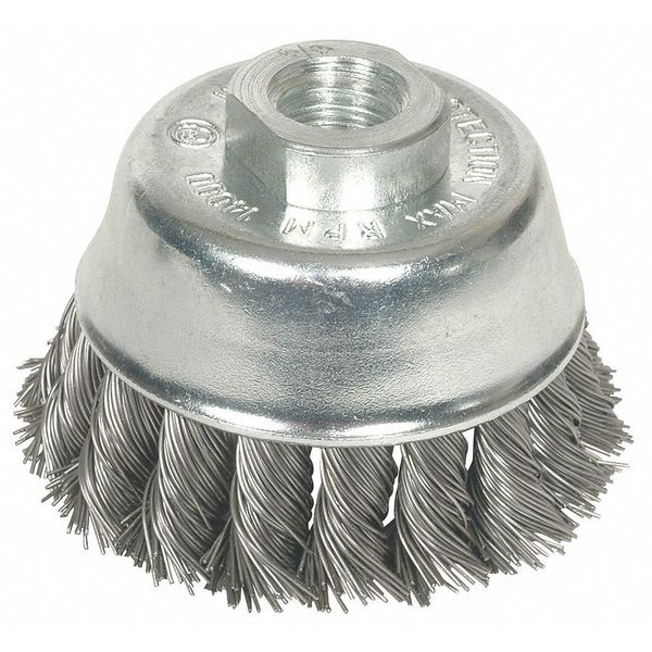 Knot Wire Cup Wire Brush, Threaded Arbor
