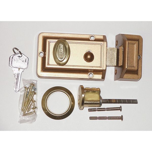 Auxiliary Lock, Night Latch, Bronz
