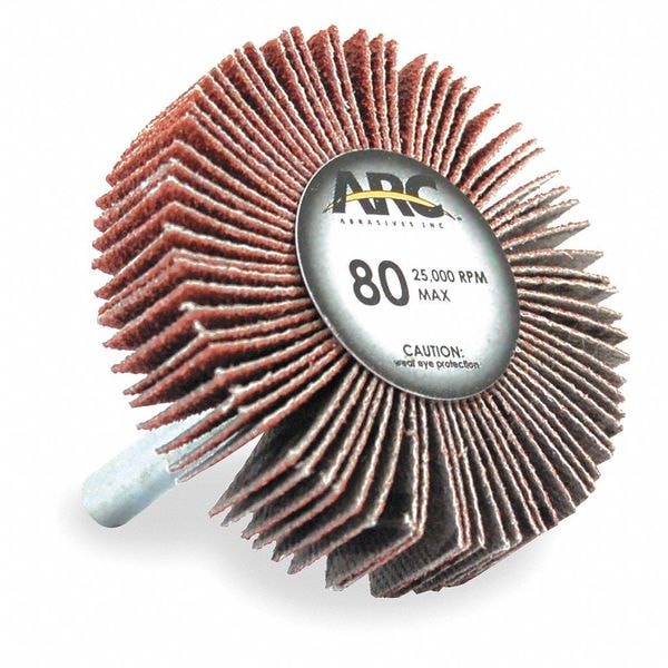 Flap Wheel, AO, 2x1-1/2x1/4 In Shank, 120G