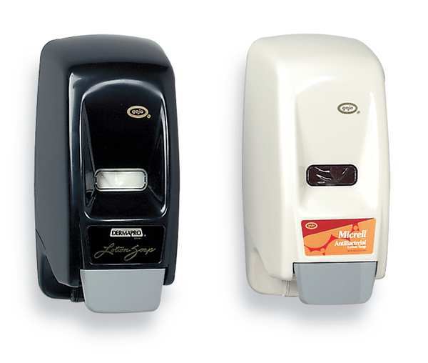 Bag-in-Box Dispenser, Lotion Soap, Push-Style, 800 mL, Wall-Mount, Black