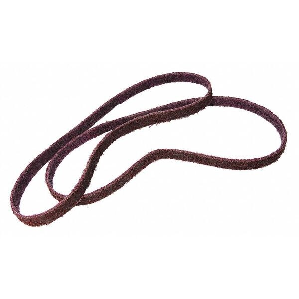 Sanding Belt, 3/4 in W, 18 in L, Non-Woven, Aluminum Oxide, Medium, Z-Web, Maroon