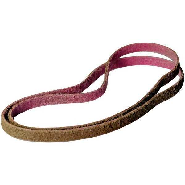 Sanding Belt, 1/2 in W, 18 in L, Non-Woven, Aluminum Oxide, Coarse, Z-Web, Brown